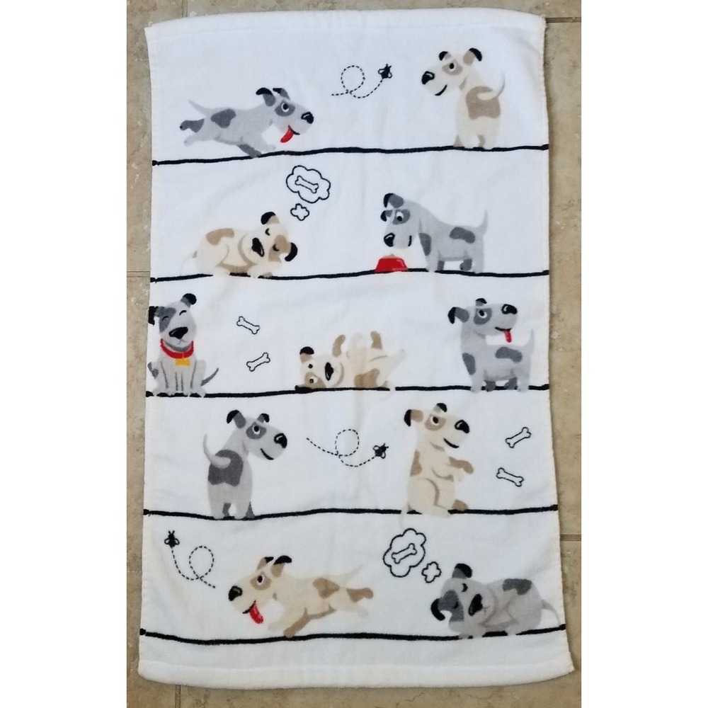 Kassafina Hand Towel 16x26" Funtime Naps Playful Dogs‎ NEW